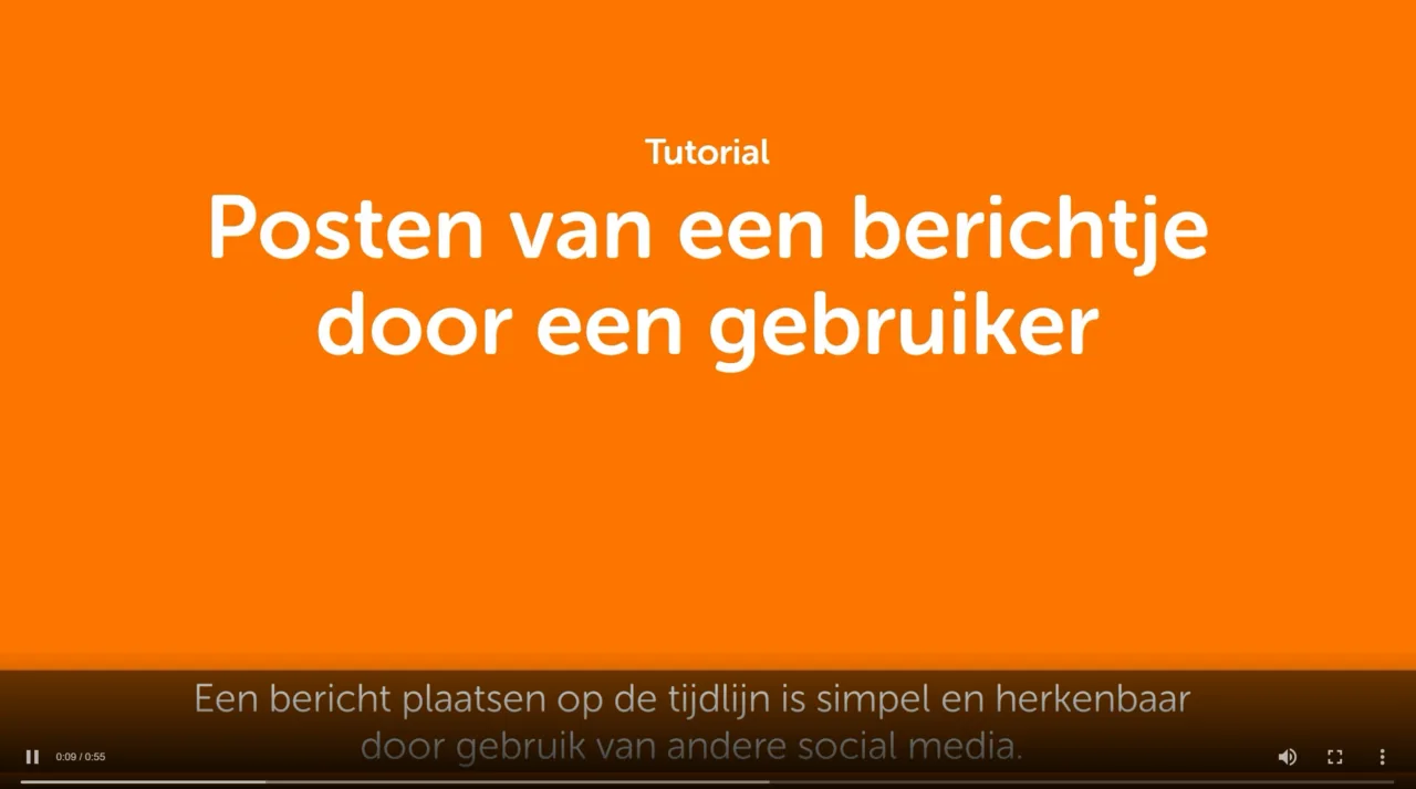 Uitsnede van een video met de tekst: Posten van een berichtje door een gebruiker