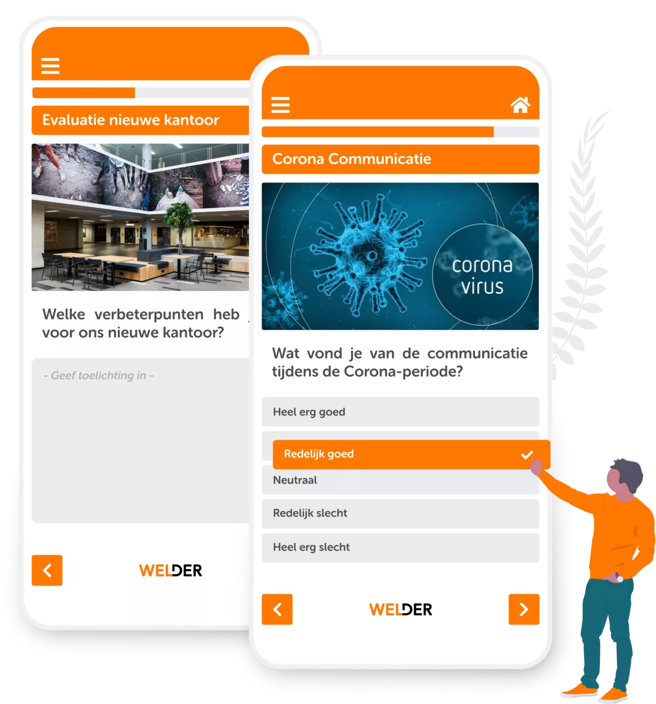 MySurvey vragenlijst module op mobiel