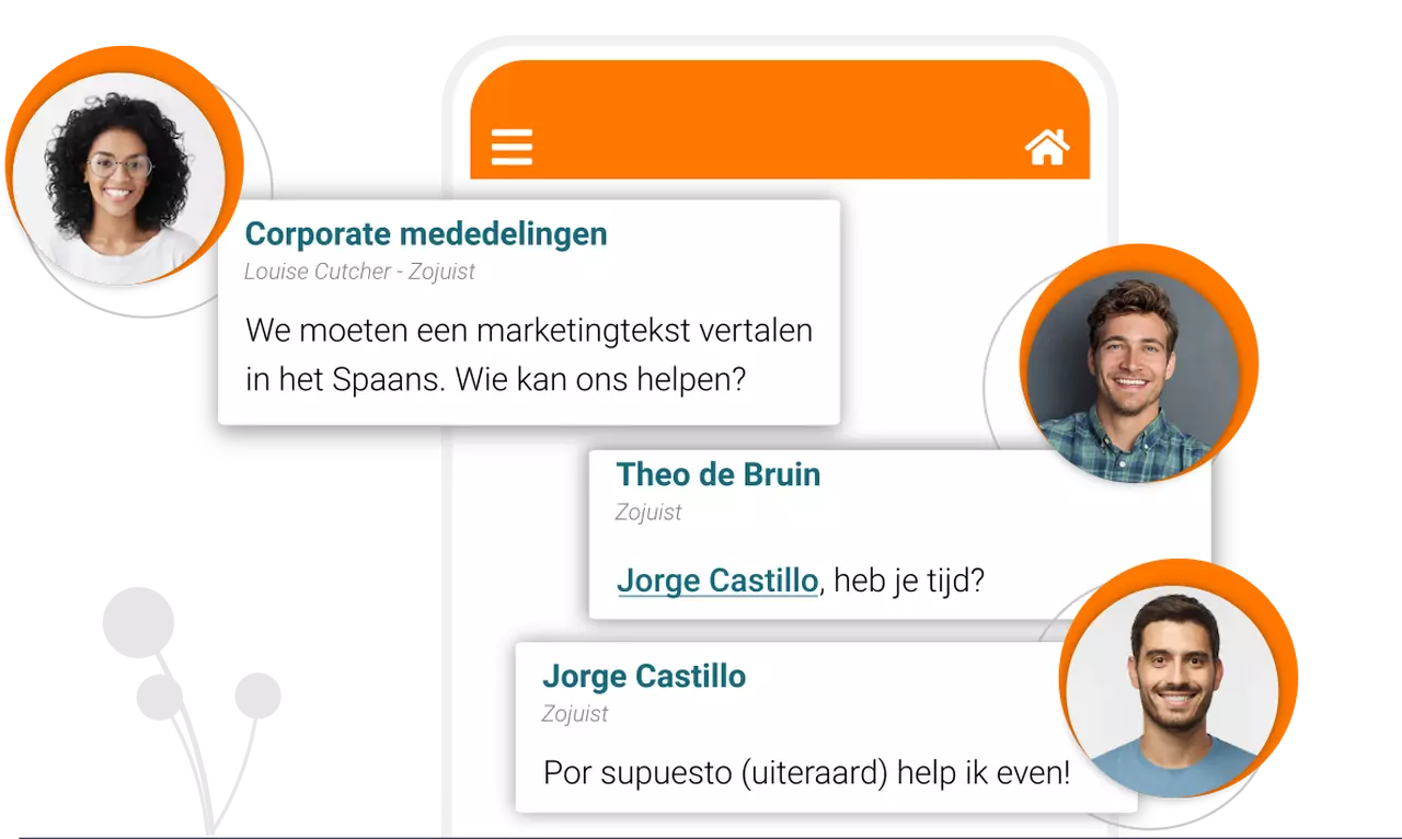 MyCompany module kennisdeling op mobiel
