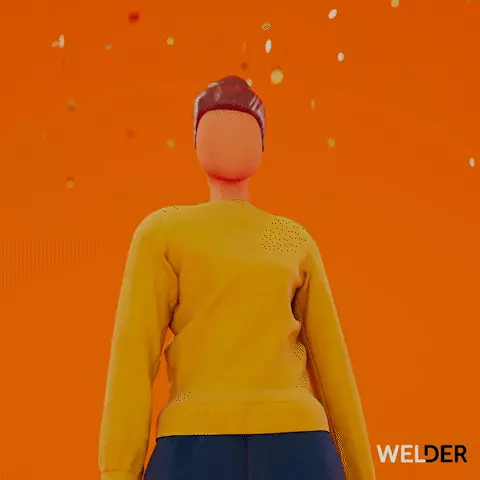 Bewegend poppetje met duimen omhoog